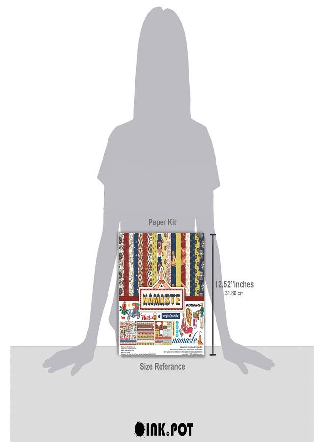 Inkdotpot Indian Asian Theme Collection Double,Sided Scrapbook Paper Kit Cardstock 12"x12" Card Making Paper Pack of with Sticker Sheet - 16 Pages - Multicolor - Image 4